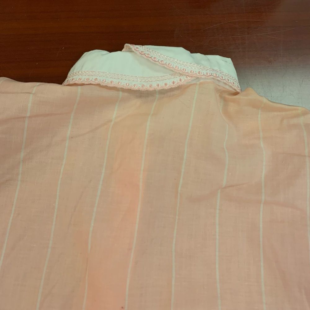Vintage Laura Mae Pink & White Lace Trim Button Down sz 10 NWT - Picture 4 of 5